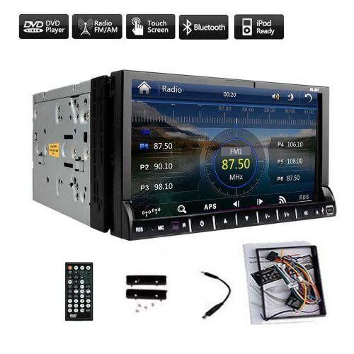Double din car audio stereo in dash dvd radio player video bluetooth ipod usb/sd