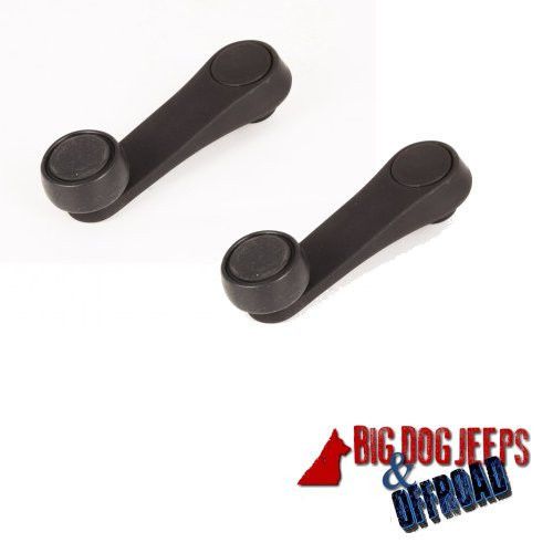 Black direct fit / 2 - crank window set for 1991- 1992 - 1993 jeep wrangler