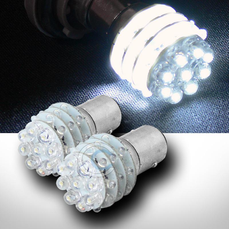 2x white 1157 bay15d 36 led stop/brake light lamp bulbs pair 12v 7225 p21/5w 12v