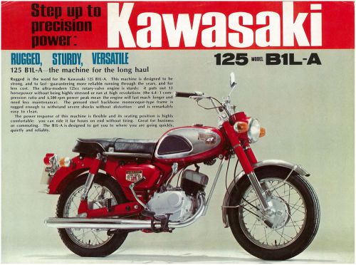 Kawasaki brochure b1l b1l-a b1la 1971 to 1976 catalog repro