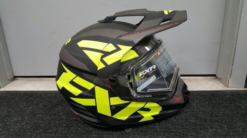 2016 fxr torque x core electric shield black/hi vis matte helmet- 2xl -dot/ece