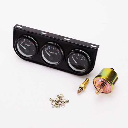 3 in1 car auto gauge volt meter + water temp gauge + oil press gauge sensor 52mm
