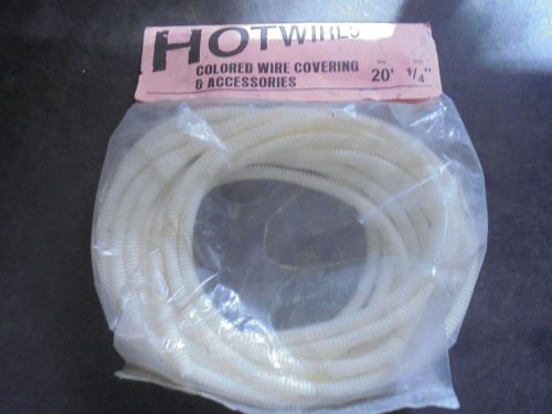 Hotwires split loom colored wire covering white for auto &amp; rod 1/4" x20'