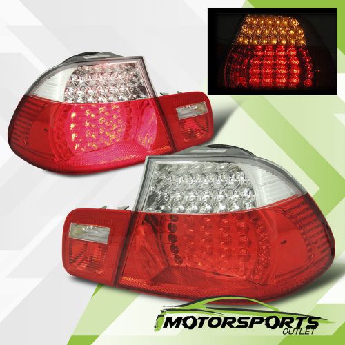 2000 2001 2002 2003 bmw e46 325ci 330ci m3 2dr red clear led tail lights pair