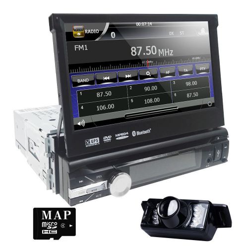In dash 1din 7" car auto dvd stereo player gps navi radio bluetooth ipod+camera