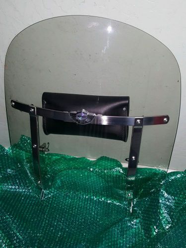 Harley davidson windshield with leather  pouch