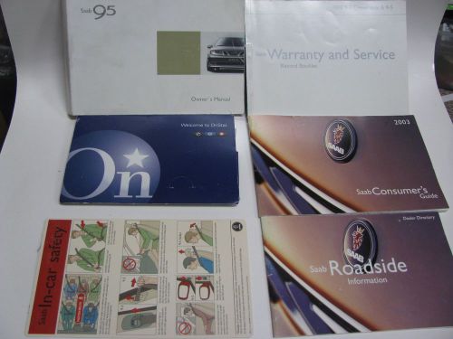 2003 saab 9-5 95 owners manual, record booklet, in-car safety + extras