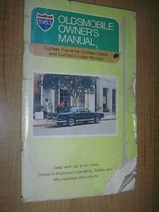 1983 oldsmobile cutlass owners manual