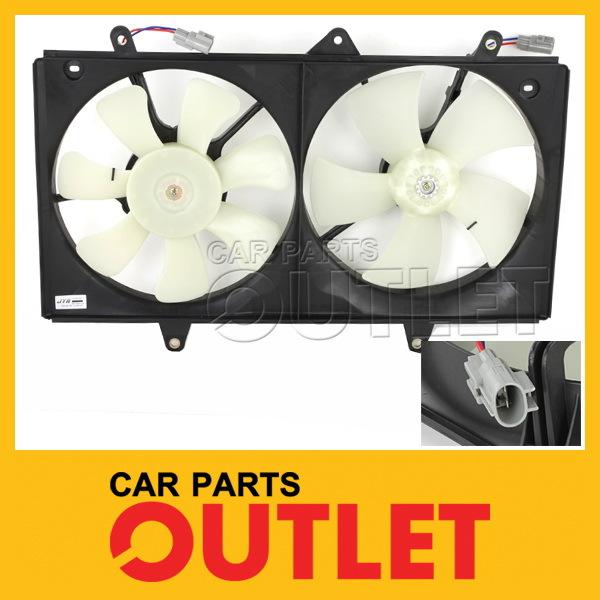 1998-2001 2002 corolla a/c condenser radiator dual fan motor+blade+shroud combo