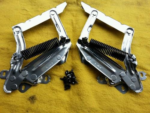 1973-79 ford truck 78-79 bronco hood hinges powdercoated high gloss chrome oem