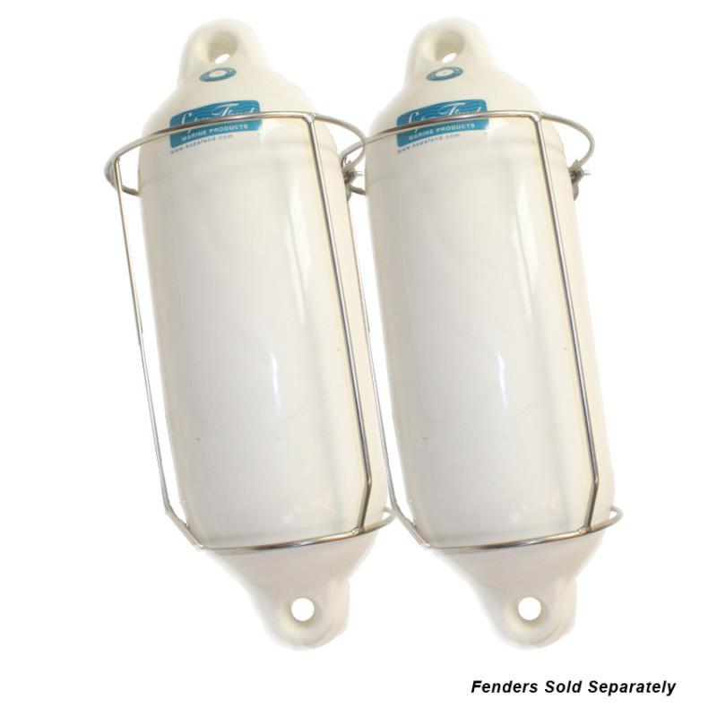 Two stainless steel fender baskets/holders for four boat bumpers up to 7.75"