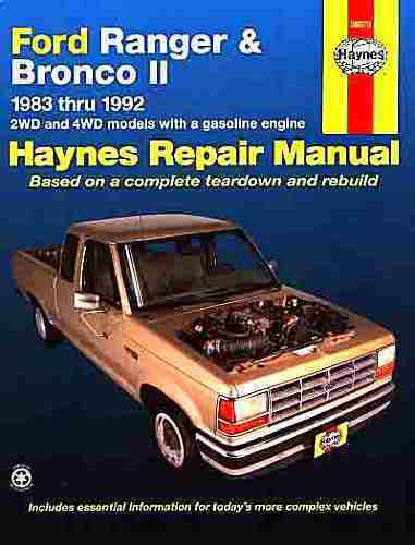 Complete ford ranger & bronco ii  repair shop & service  manual 1990 1991 1992