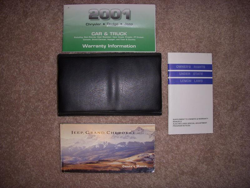 2001 jeep grand cherokee owners manual set with case
