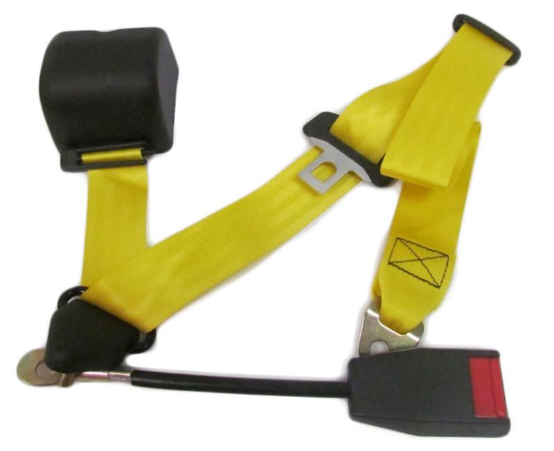 Lumatron three point retractable seat belt - yellow - universal