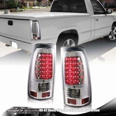 99 00 01 02 gmc sierra chrome housing clear lens euro altezza style tail lights