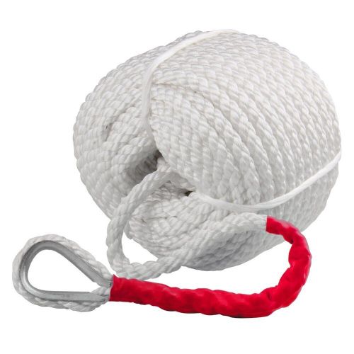 2x 3/4"x150' twisted 3 strand nylon anchor rope boat w/ thimble braided dockline