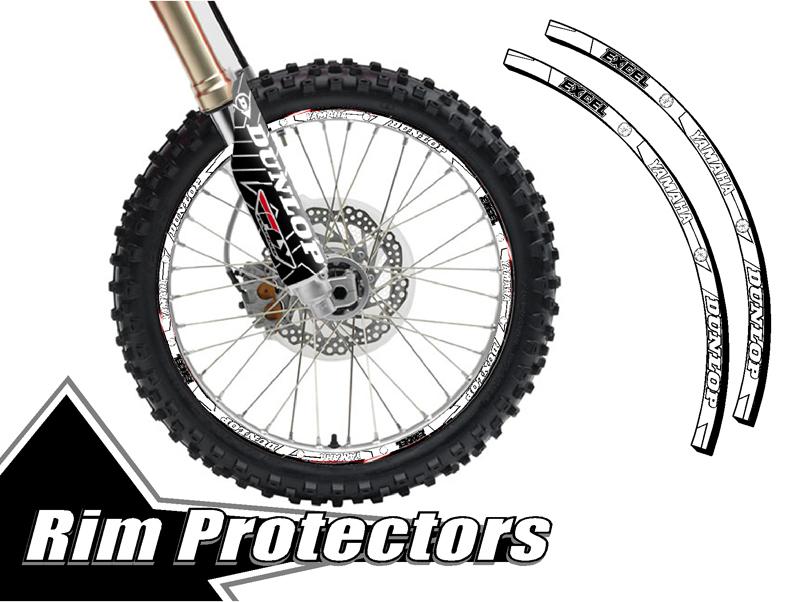 18 & 21 inch dirtbike rim protectors 21" wheel decals dirt bike tape graphics yw