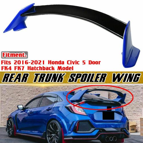 For 2017-2021 Civic Fk4 Fk7 5dr Hatchback Blue+black Type-r Style Spoiler Wing, US $287.99, image 6