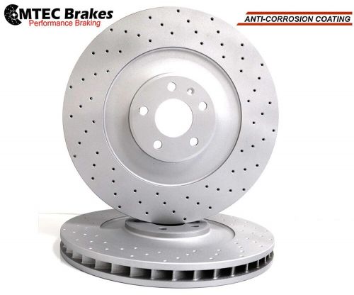 AUDI S8 5.2 Fsi Quattro 06-10 FRONT CROSS DRILLED BRAKE DISC 385mm Mintex Pads, US $, image 11
