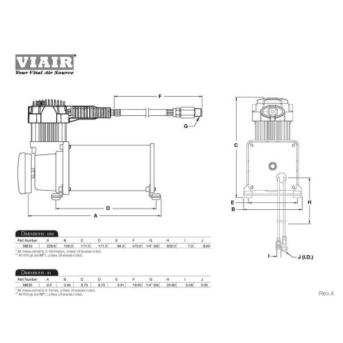 Viair 38033 single air suspension compressor kit, 380c, chrome