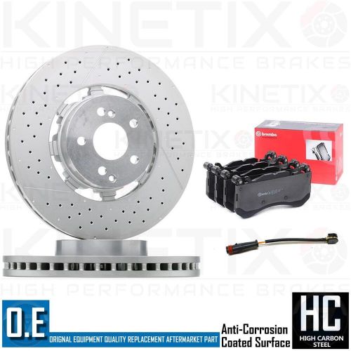 FOR MERCEDES AMG GT63 FRONT DRILLED GROOVED BRAKE DISCS BREMBO PADS WIRE 390mm, US $, image 3