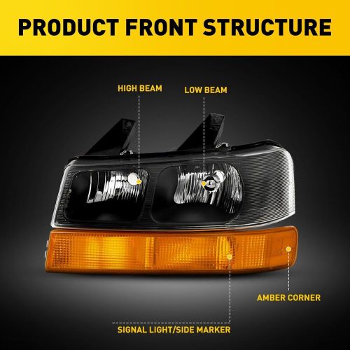 For 03-2024 Chevy Express/GMC Savana 1500-4500 Headlights Lamps Black Left+Right, US $116.99, image 13