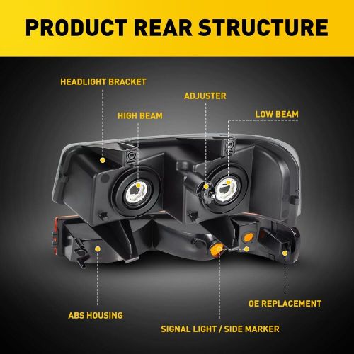 For 03-2024 Chevy Express/GMC Savana 1500-4500 Headlights Lamps Black Left+Right, US $116.99, image 14