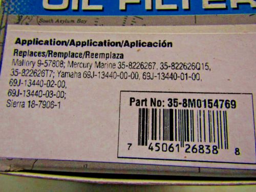 35-8M0154769 QUICKSILVER MARINE OIL FILTER Replaces Sierra 18-7906-1, US $16.00, image 4