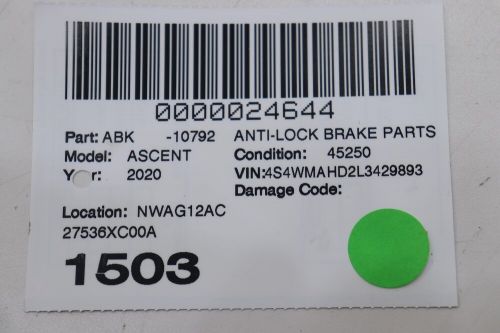 2019 2020 SUBARU ASCENT Anti-lock Brake Parts 27536xc00a 27596xc00a, US $299.50, image 2