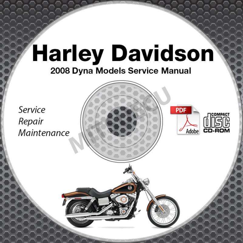 2008 harley davidson dyna models fxd super glide service manual cd repair bob