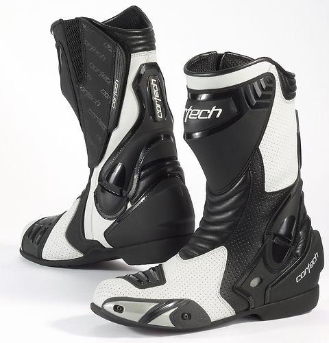 New cortech mens latigo-air road race mesh/leather boots, white/black, us-13