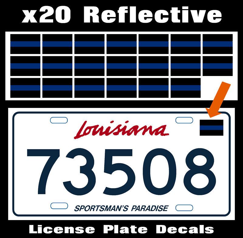 Thin blue line decal / stickers reflective vinyl decals fop police   pack of  20