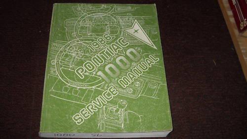 1986 pontiac 1000 service shop repair manual oem 86