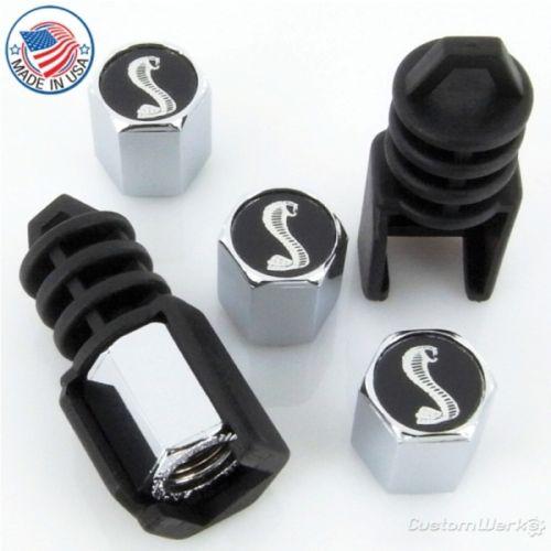 Find Ford COBRA Black Logo Anti Theft Tire Stem Valve Caps in