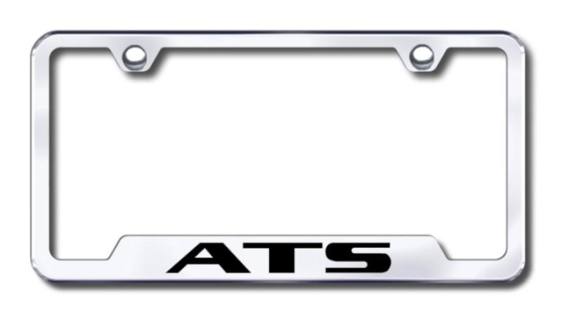 Cadillac ats laser etched chrome cut-out license plate frame-metal made in usa