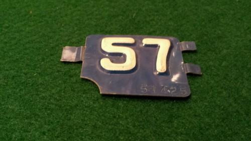 Vintage ford chevy 1957 removeable metal license plate corner tag
