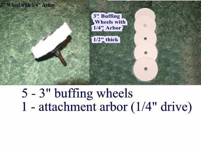 Buffing wheels 3 inch free arbor buff wheel polish qty5