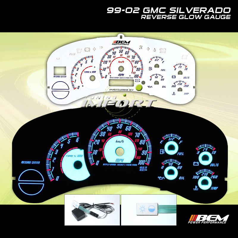 99 00 01 02 chevy silverado pickup new mt at w/tach el glow gauge