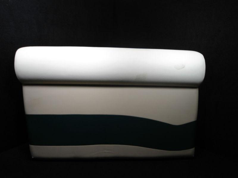 38"x24"pontoon engine cover center beige/white/green cushion stock #ks-32