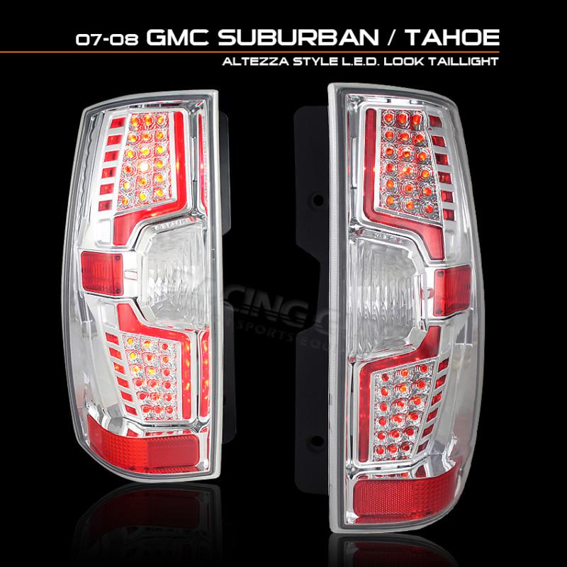2007-2009 chevy suburban led style tail lights lamp chrome altezza rear yukon xl