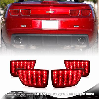2010-2011 Chevy LT Camaro Sequential Red Housing, Lens and LED Tail Light Lamps, US $171.99, image 1