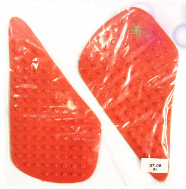 Tank traction side pad gas grip protector yzf r1 2007-2008 06 red good 1 new
