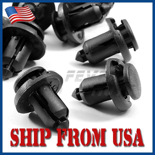 Us 10mm scews push-type bumper clips for acura mdx rdx honda civic cr-v black