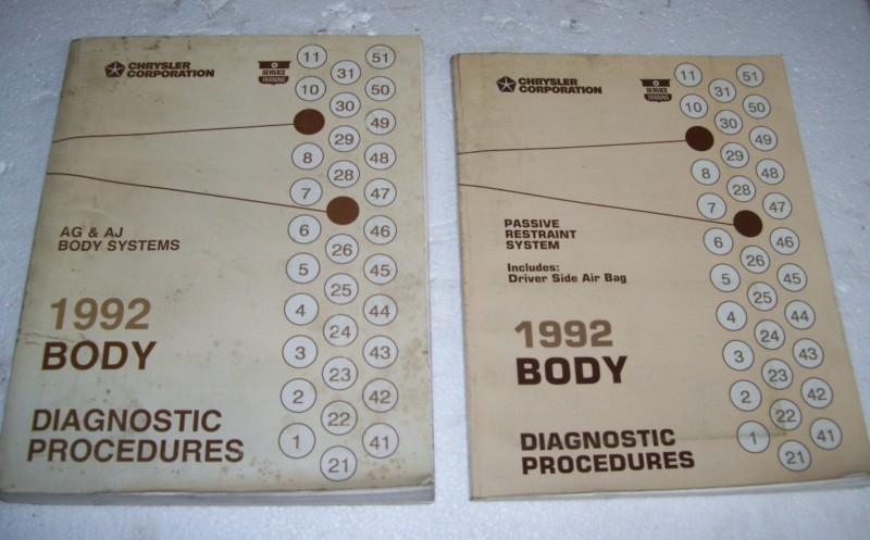 2 1992 chrysler body manuals-body systems passive restraints air bags-both 1 bid