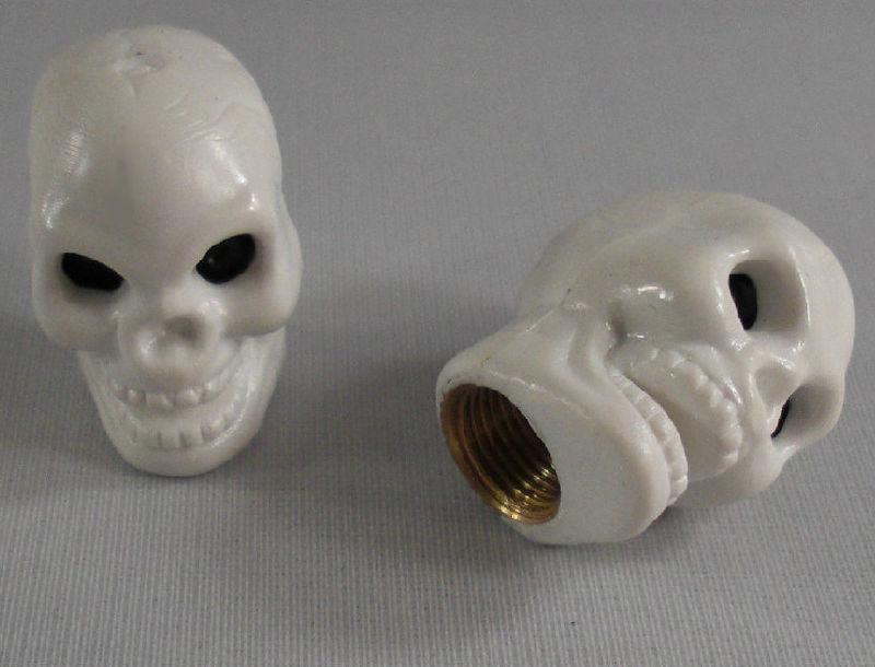 Sell 2 Chrome "Skull" Custom Tire Air Valve Stem Caps for Harley Davidson Wheel Rims in USA, US