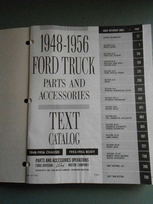 Find 19481956 Ford Truck Parts and Accessories Text Catalog in
