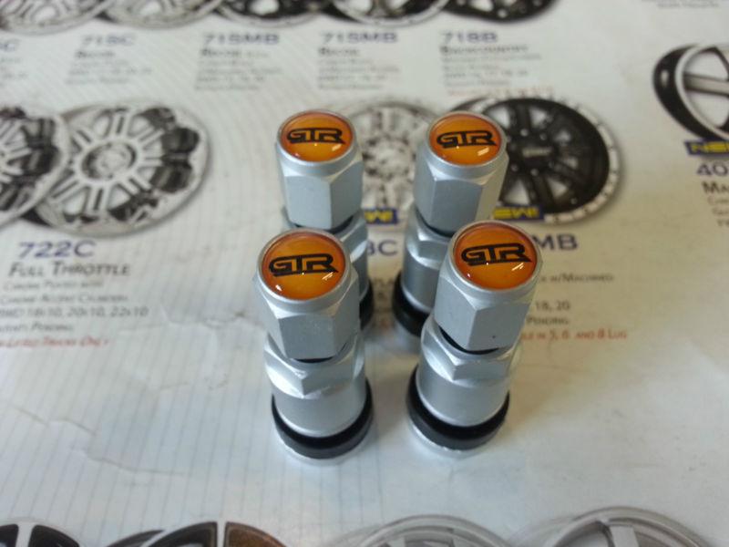 Redline wheels gtr valve stems set of four silver
