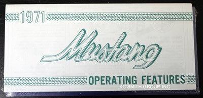 1971 mustang owner's manual