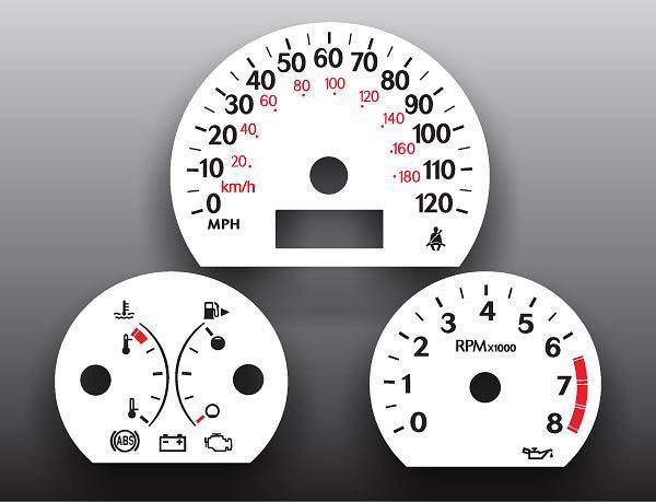 2003-2004 saturn ion instrument cluster white face gauges
