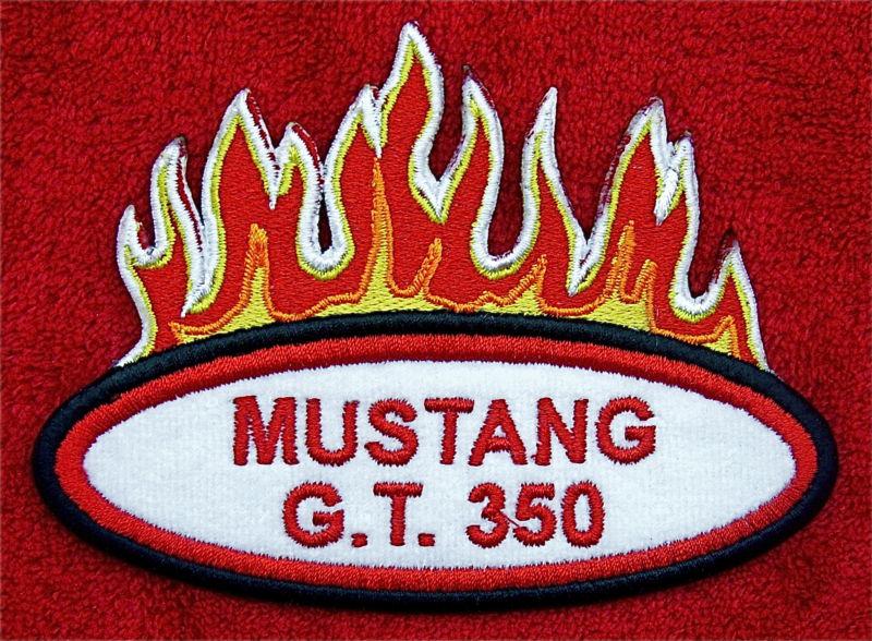  mustang g.t. 350 flames embroidered sew or iron on patch